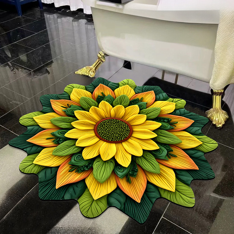 【防滑黑科技】3D立体吸水垫入门花卉地垫浴室垫干垫家用卧室玄关