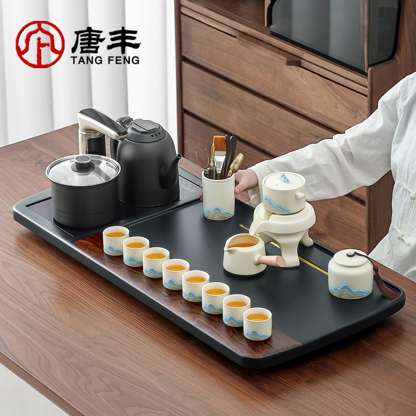 唐丰2025新款茶具套装全自动一体高档家用茶盘带烧水壶茶台一整套