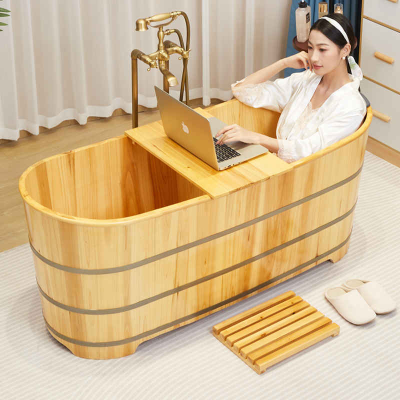 木桶浴桶木质泡澡桶大人汗蒸洗澡桶实木浴缸家用美容院全身沐浴盆