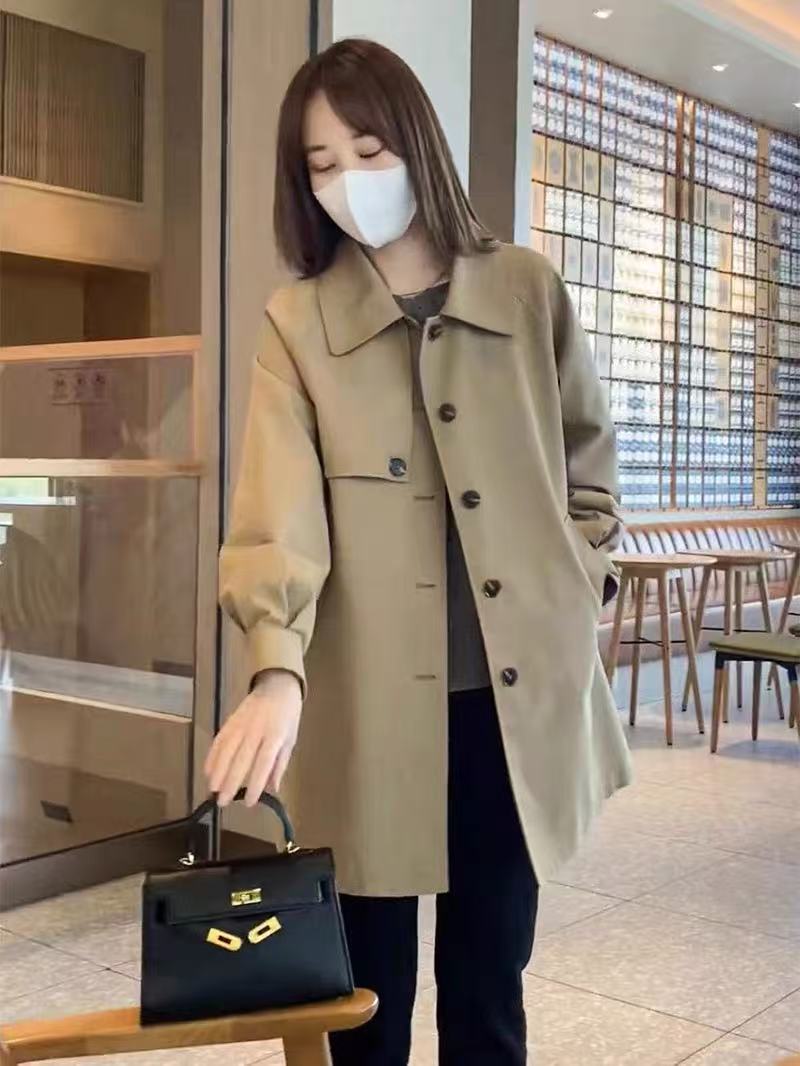 气质休闲风衣外套女2025新款春秋季中长款韩版宽松显瘦小个子大衣