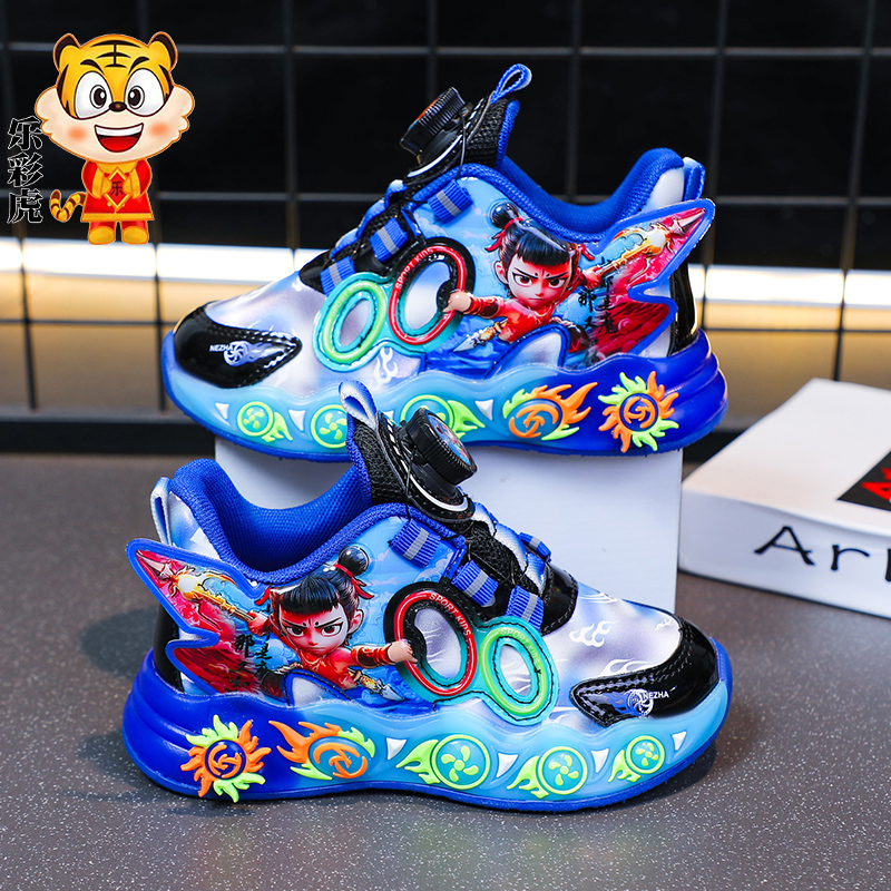 加绒男童2025秋冬新款防水皮面运动鞋中小童男孩轻便软底子跑步鞋