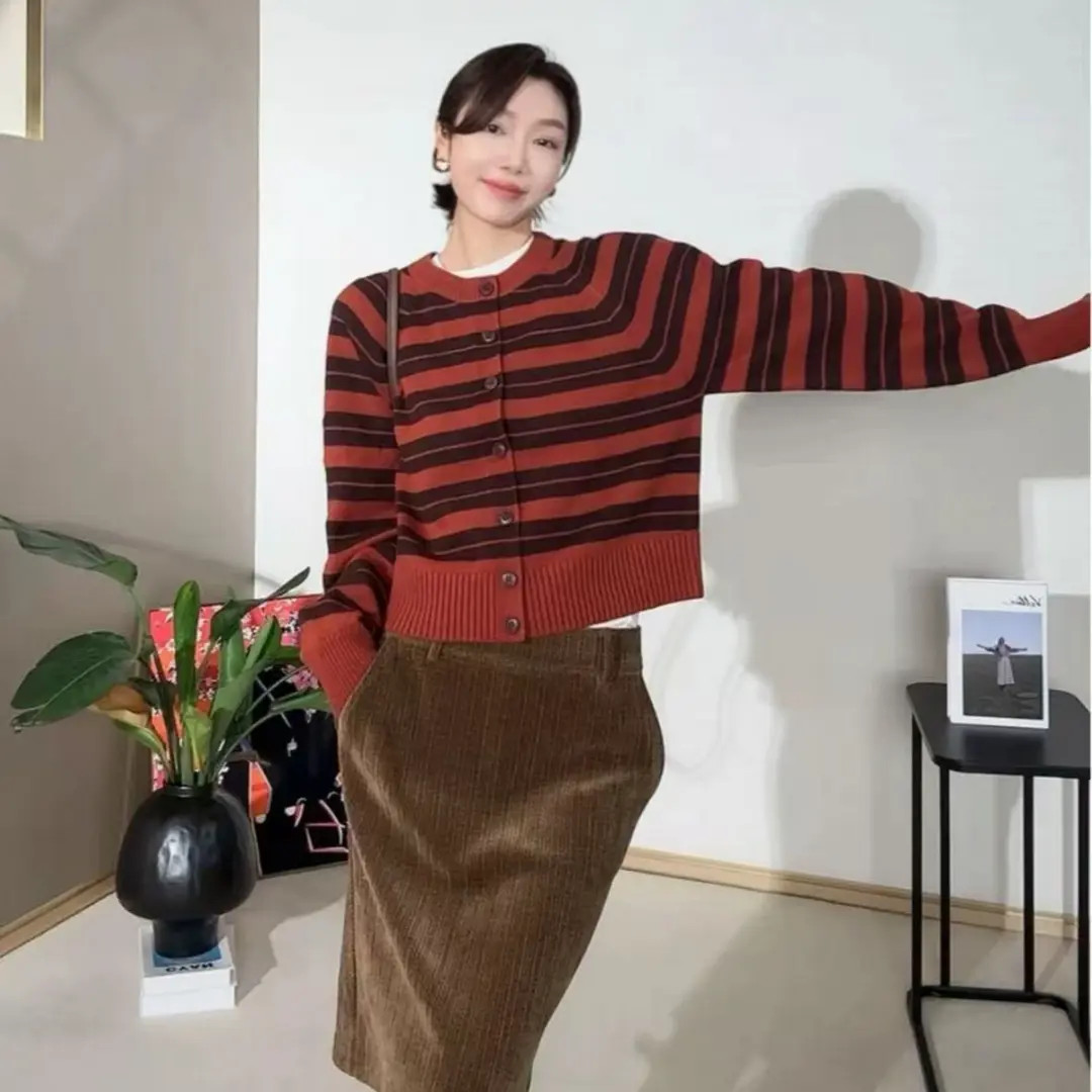 阿玛施AMASS 时尚百搭韩系条纹撞流光风韩系撞色条纹