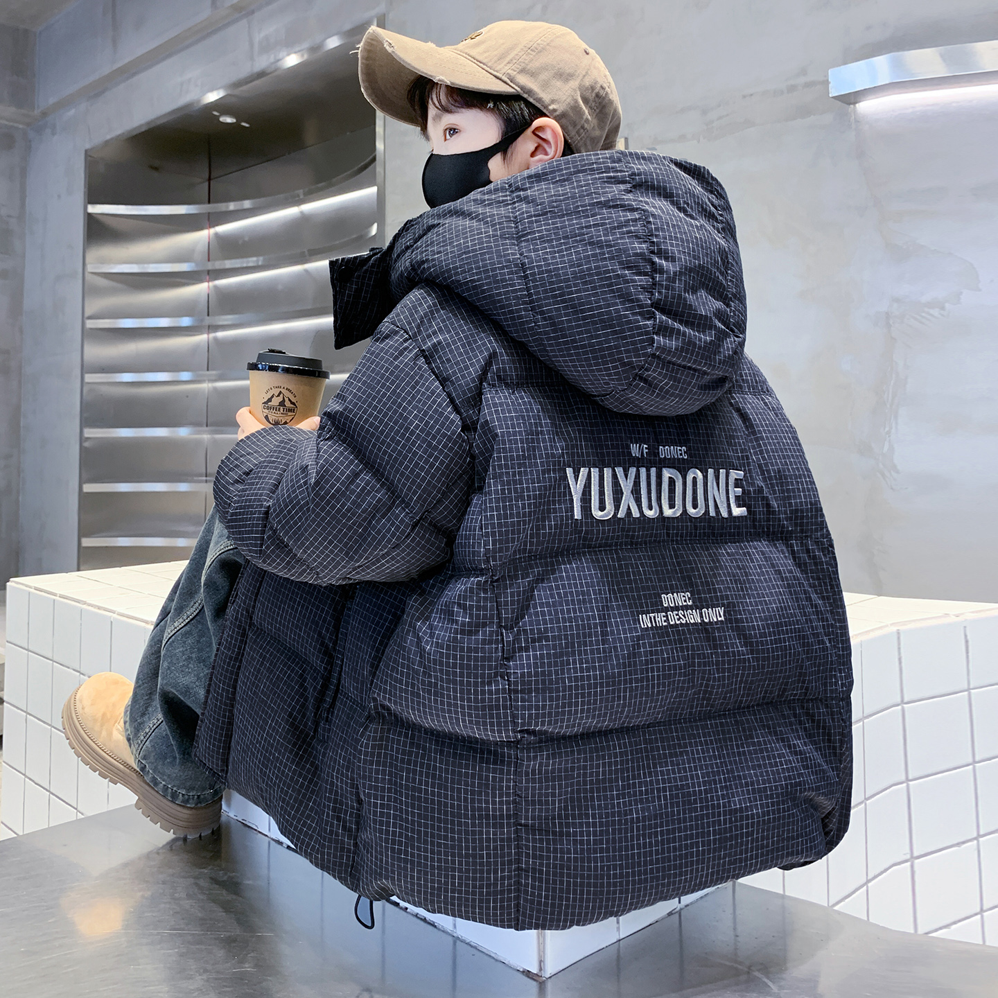 儿童装男童冬装夹棉棉服2025新款中大童棉袄冬季男孩加厚棉衣外套