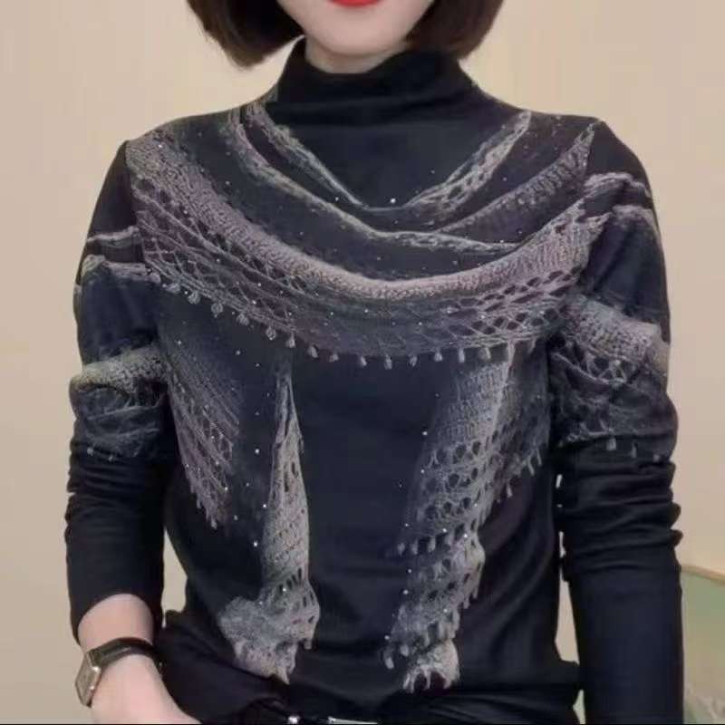 秋装上新 3D悬浮感弹力梭织打底衫