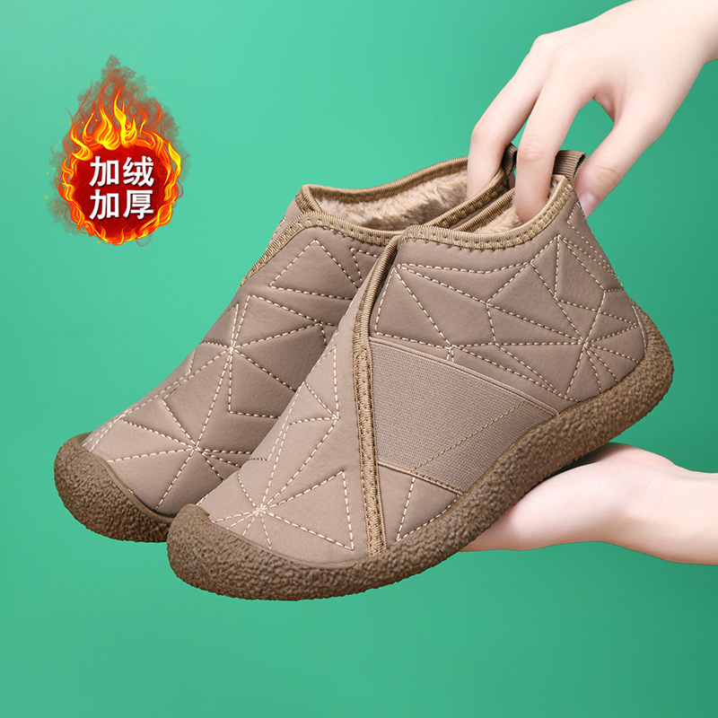 保暖平底防水冬季加厚女棉鞋加绒新款时尚休闲短靴雪地靴2025防滑