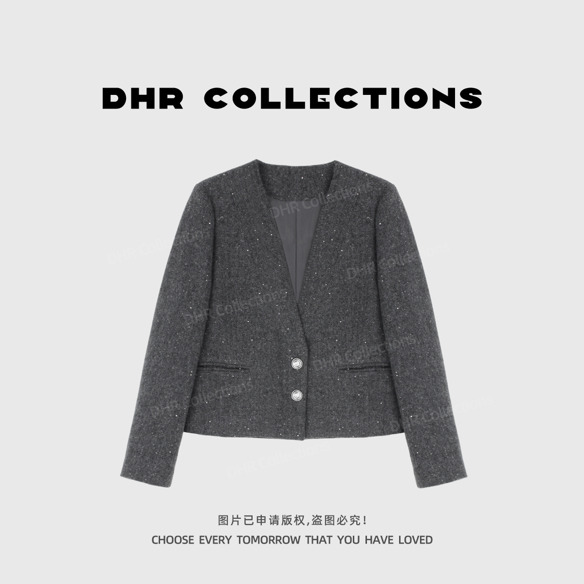 豆豆9【毛呢西装】2025秋冬穿搭高级感显气质保暖宽松外套-25QX039