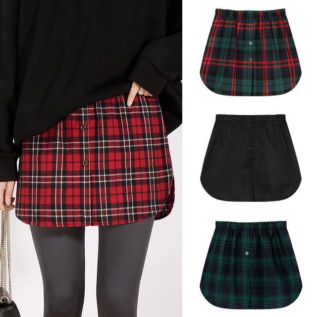 新款格子屁帘鲨鱼裤遮挡裙高级屁帘女秋冬叠穿遮假下摆半身裙短裙