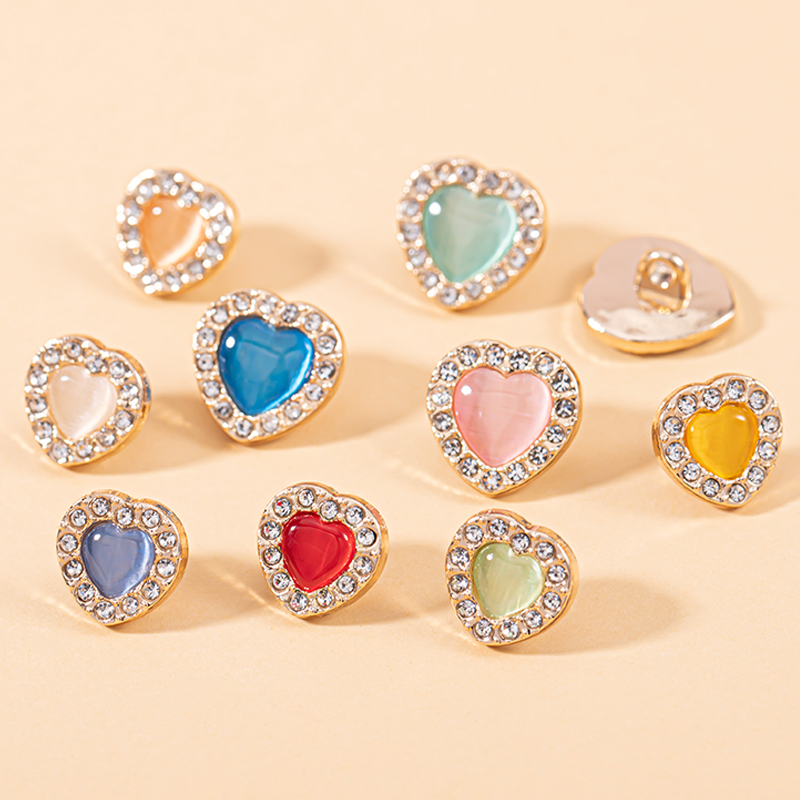 金属水钻猫眼爱心衬衫扣子高端精致时尚毛衣开衫纽扣小香风装饰扣