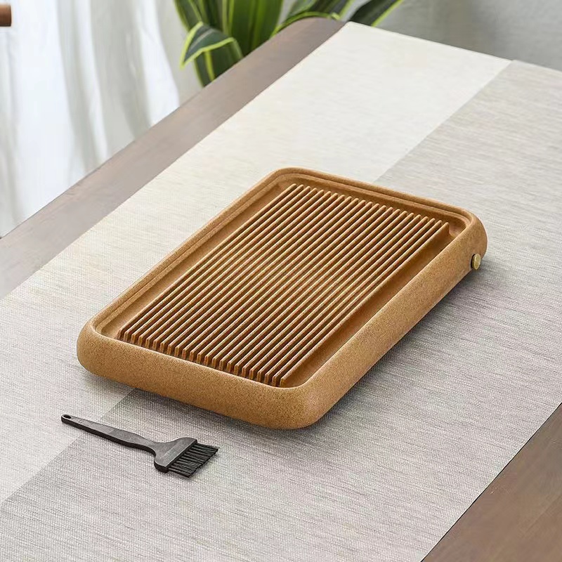 新款高端家用客厅简约干泡电木小型储水茶盘功夫茶具沥水排水托盘