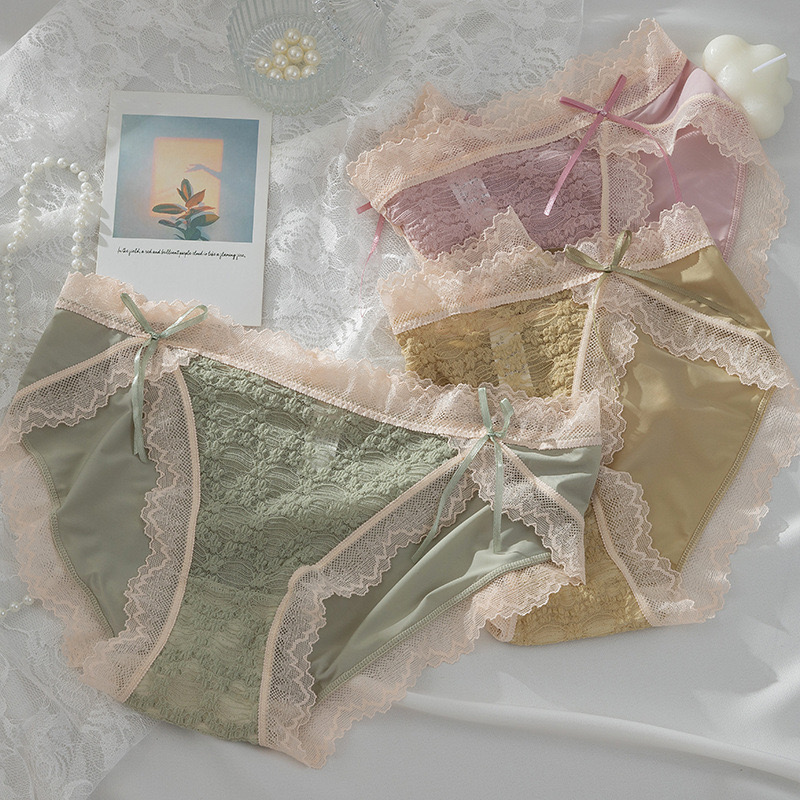 『欧若风』纯欲蕾丝性感网纱中腰内裤女舒适透气无痕薄款女生三角裤