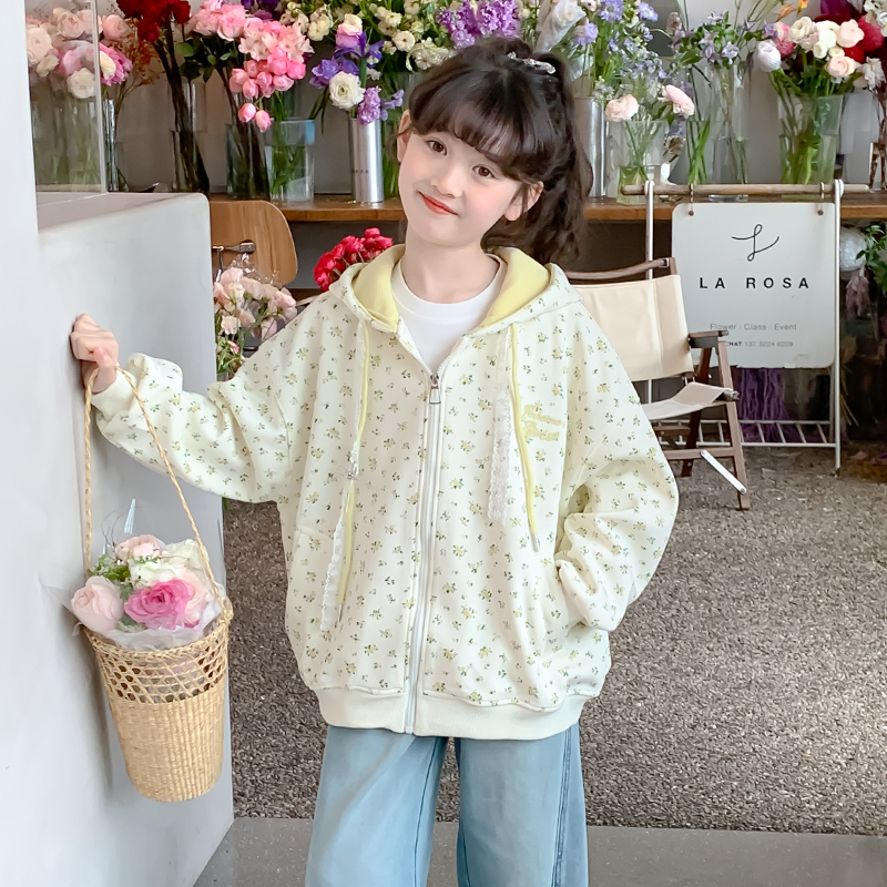 女童外套春秋款2025新款儿童洋气时髦秋装中大童女孩秋季连帽上衣