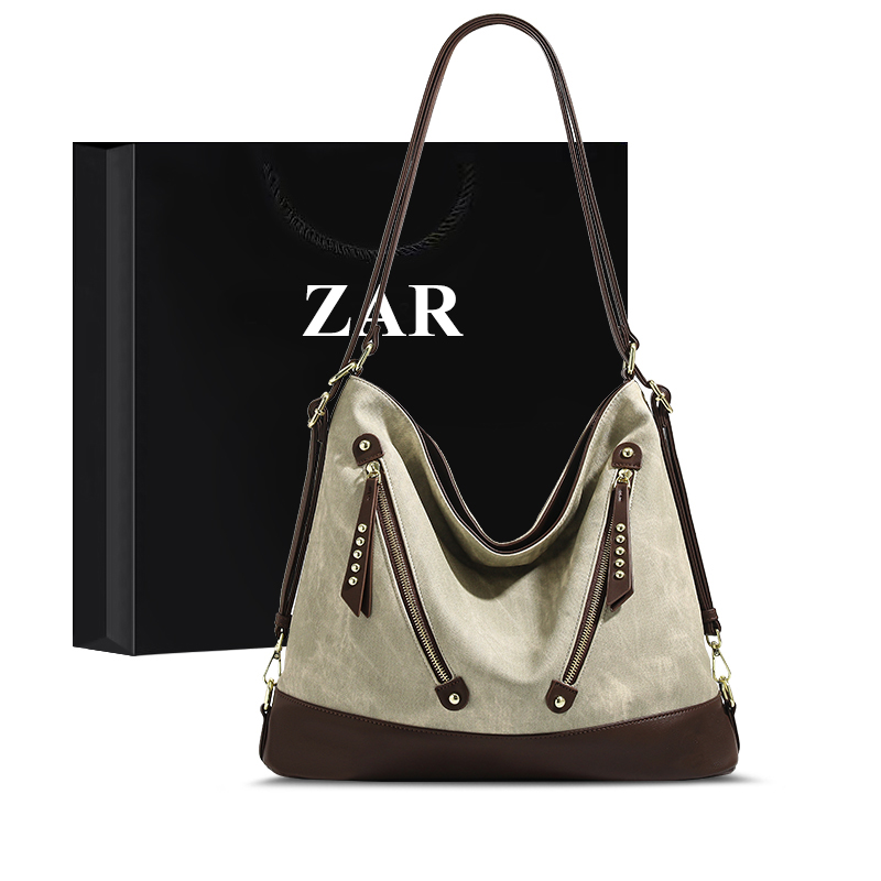 ZAR&RUILR/查瑞娜简约双肩包包女复古大容量通勤托特包百搭单肩包