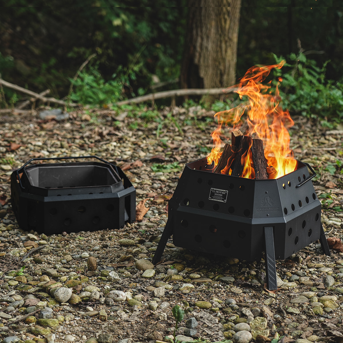 韩国CARGO焚火台折叠烧烤架户外焚火架露营不锈钢柴火炉焚火炉