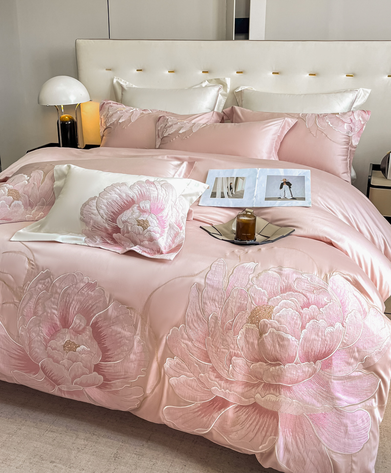 轻奢绣花全棉四件套纯棉被套床单床上用品轻奢高级感---礼盒包装