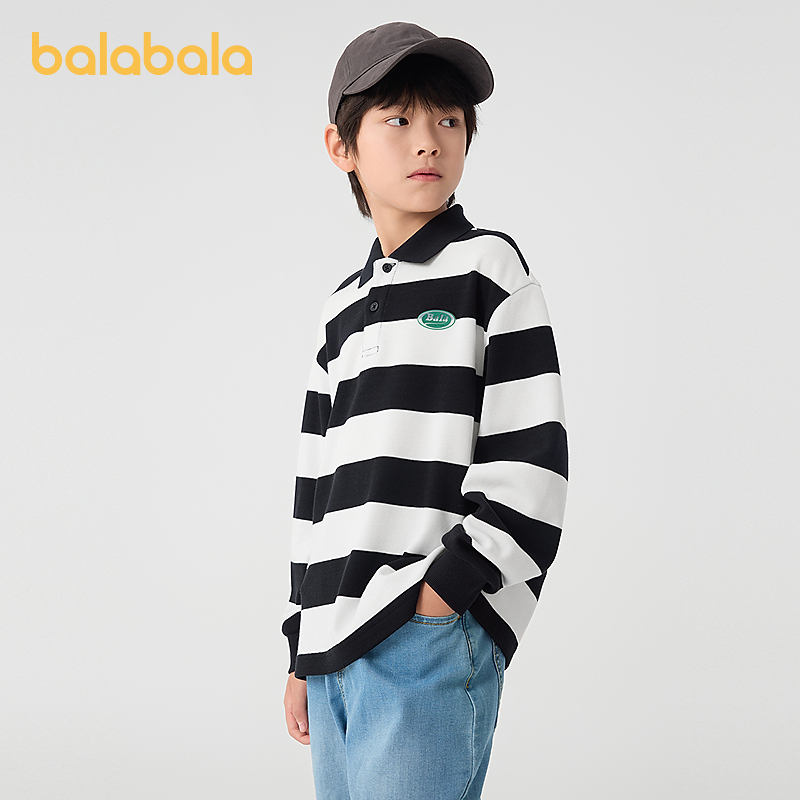 巴拉巴拉童装儿童卫衣女童男童2025秋冬装宽松中大童polo百搭上衣