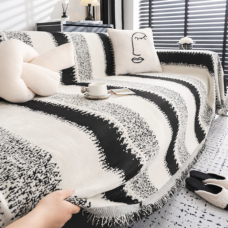 年货雪尼尔沙发巾全盖双面可用四季通用沙发盖布防滑防猫抓套罩垫