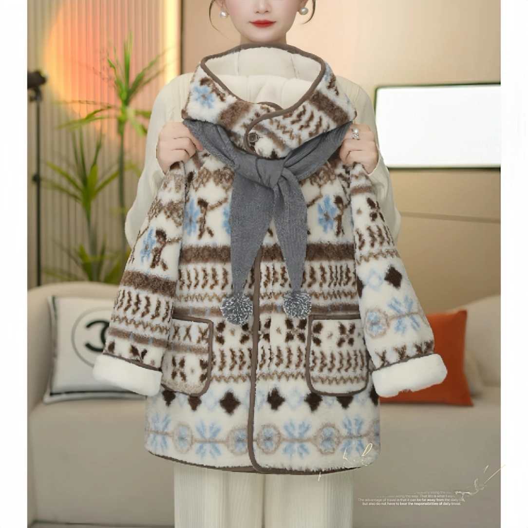 女童加绒外套秋冬款2025新款儿童洋气韩版上衣冬季女孩一体绒上衣