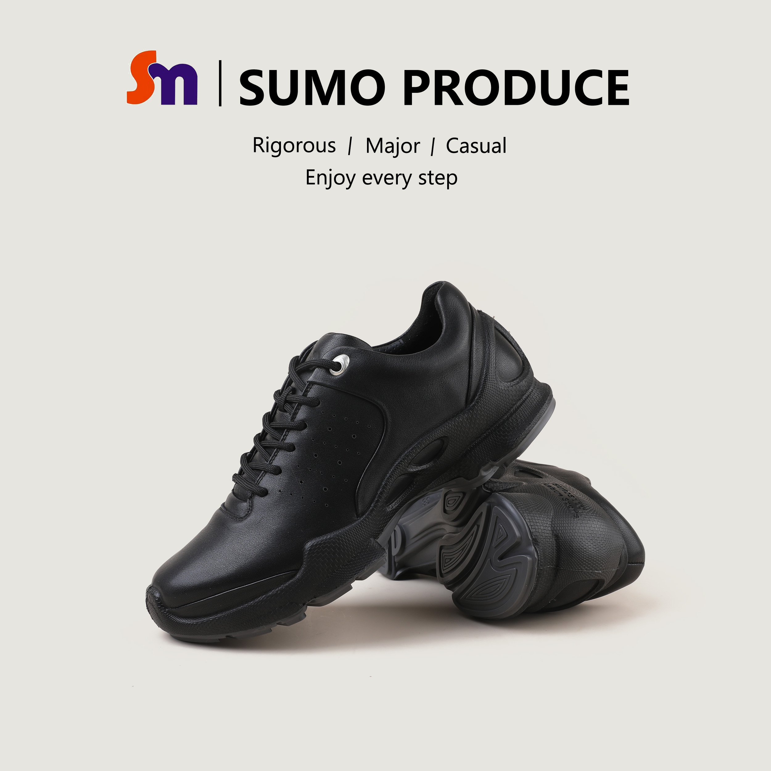 素陌秋季新款健步鞋真皮运动老爹鞋男女同款休闲鞋轻奢鞋子59168