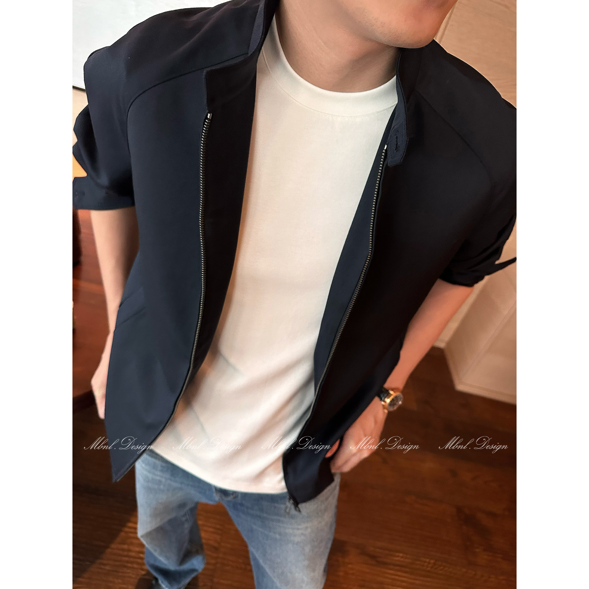 MBNL-F「国王礼物」秦磊男装羊毛混纺斜纹肌理夹克LL-WWT0037