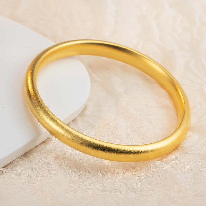 铜合金手镯 古法传承泥鳅背手镯女8mm闭口手镯金色高档镯子不掉色