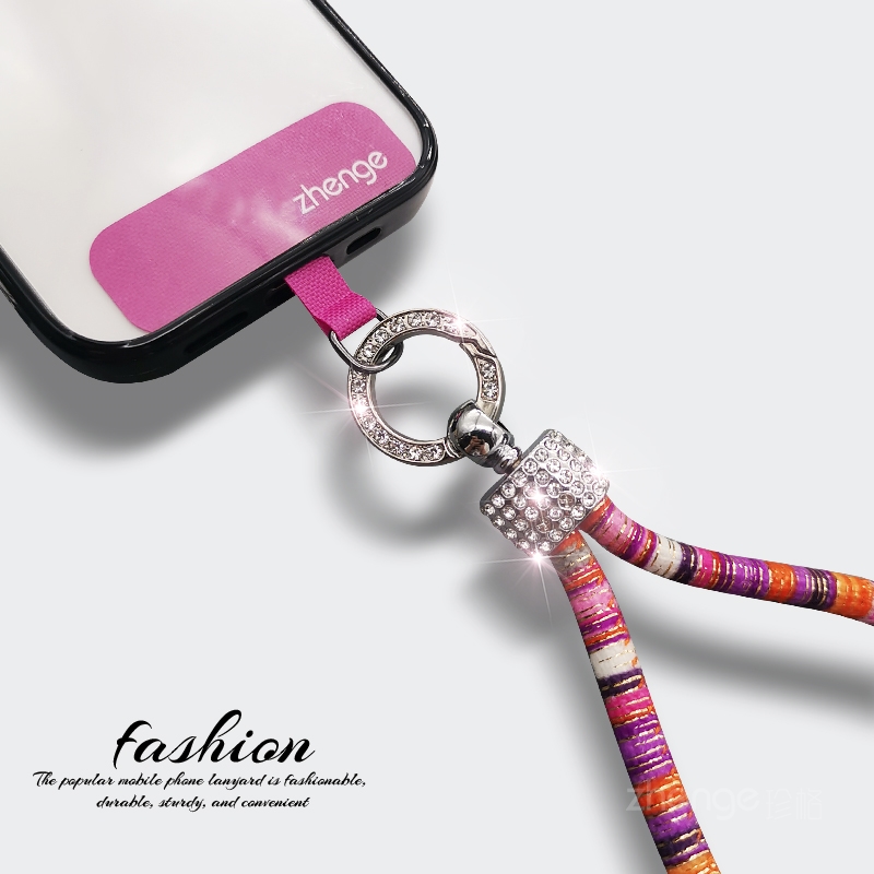 手机挂绳手腕式短款ins时尚女士简约绒布编织手绳防丢登山手提链