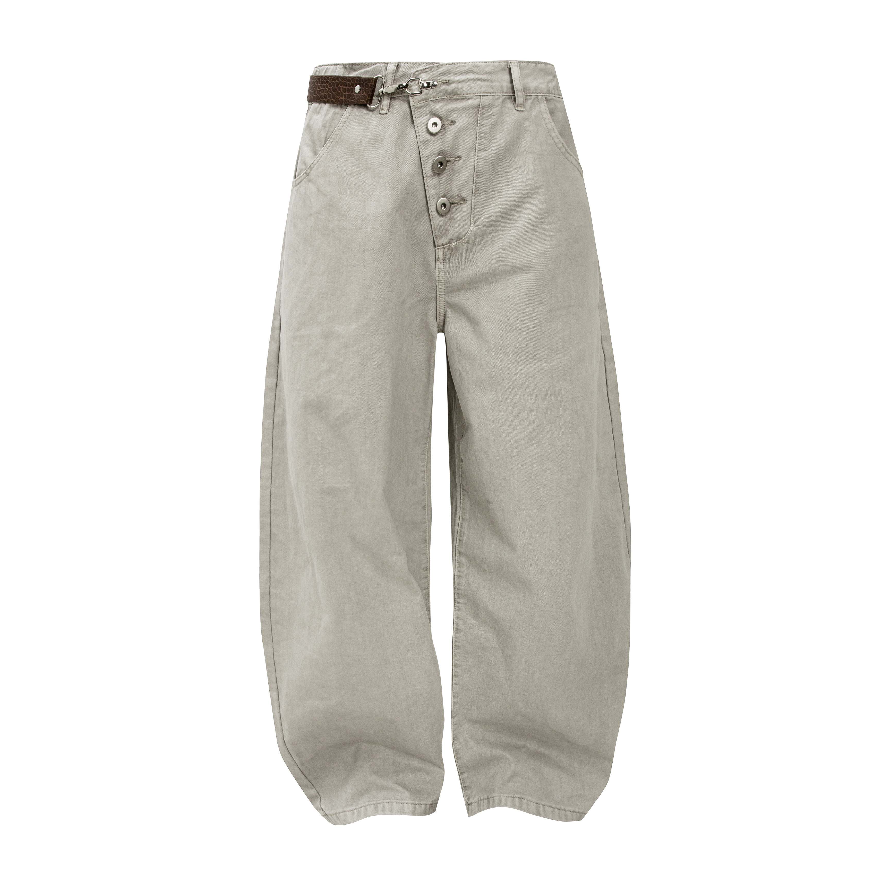 US5自制 美式斜排扣休闲裤男复古vintage宽松直筒阔腿裤秋冬薄款