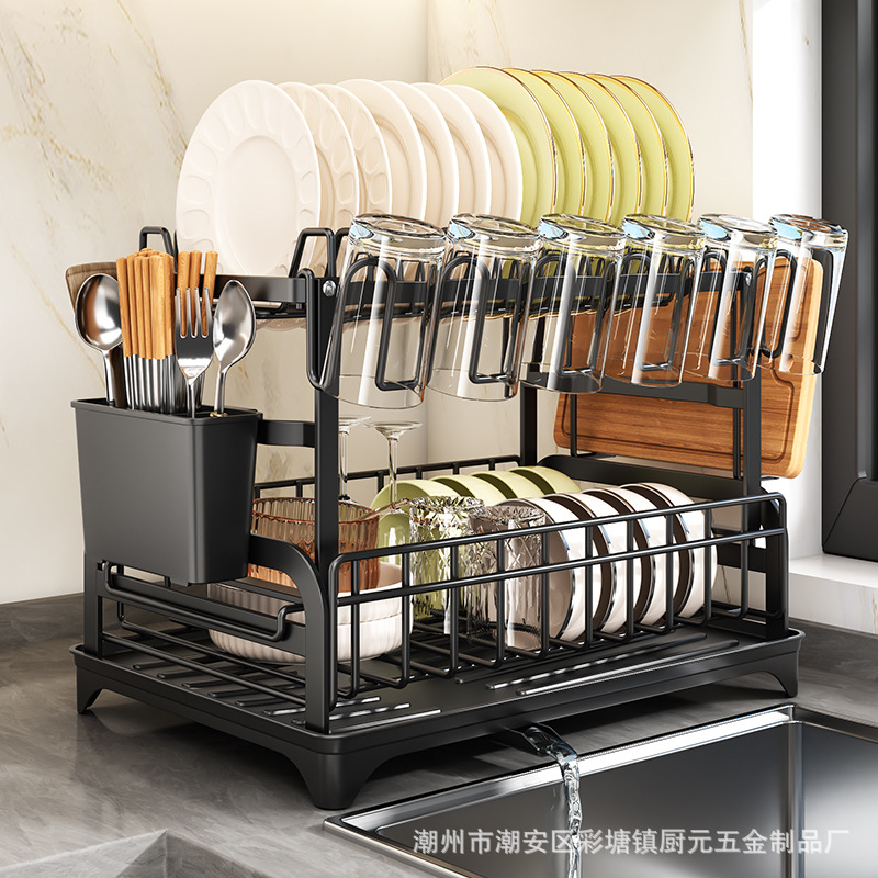 厨房碗盘收纳架家用碗碟水杯置物架碗架碗筷沥水架碗柜小型盘子架