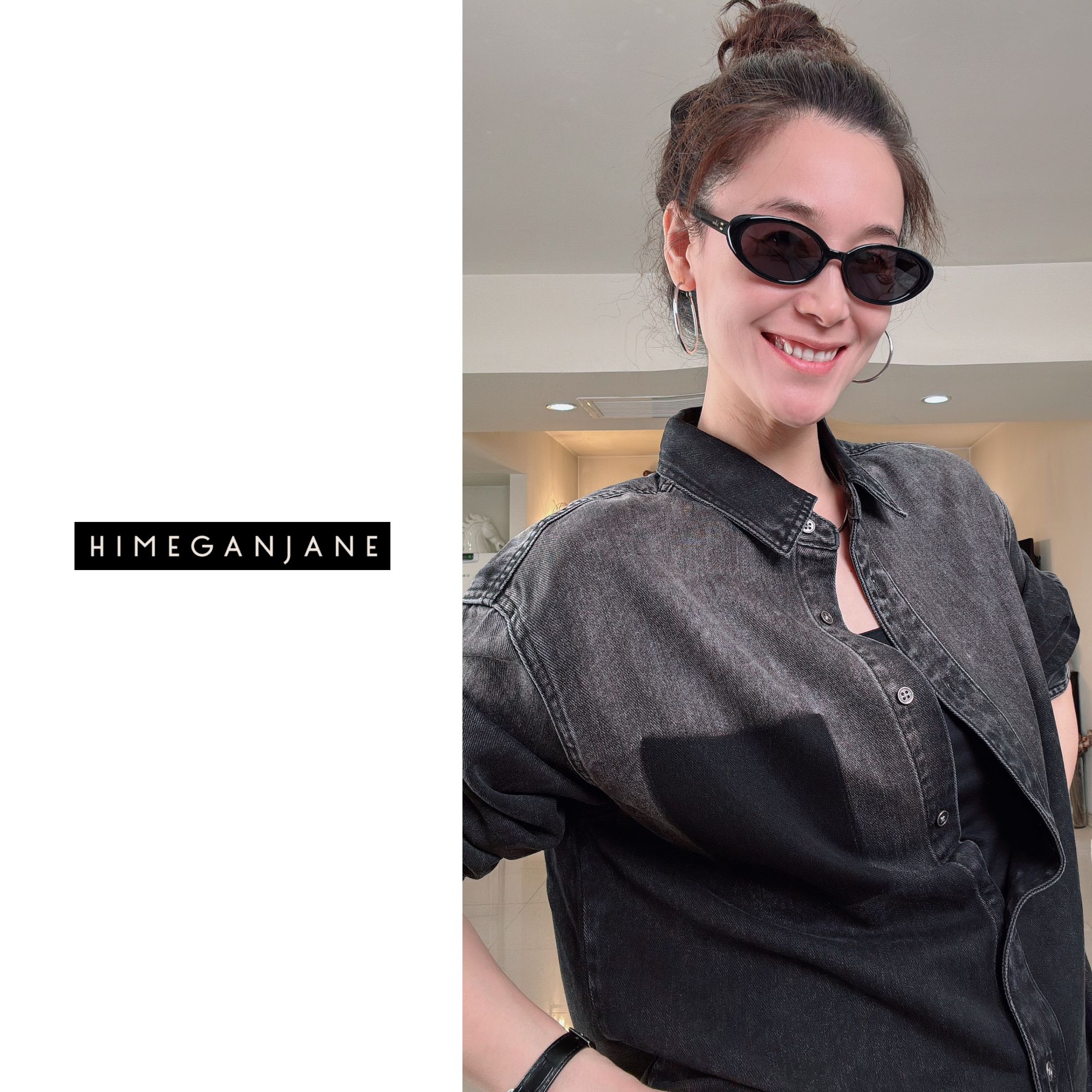 HIMEGANJANE莱赛尔棉重工炒雪花洗水宽松休闲小众高级感女装6169