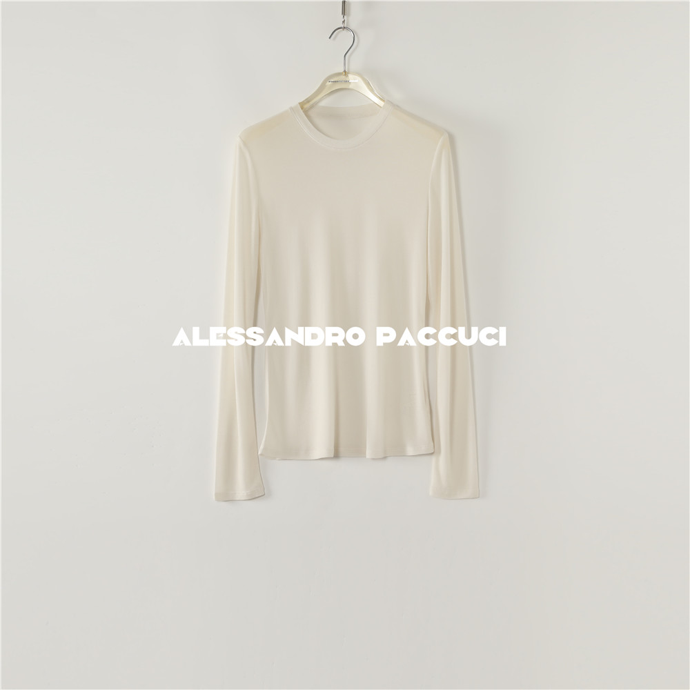 AP洛哥53113TT【BABY羊绒面膜T】 莱赛尔圆领超柔软长袖时尚百搭T恤