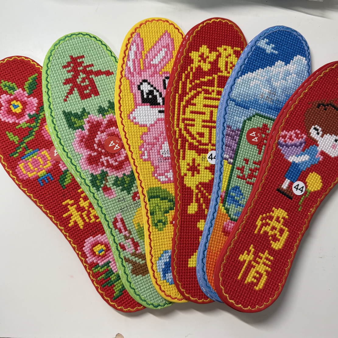 【特价成品】纯手工绣好的七层棉布成品鞋垫层层好棉布no退no换