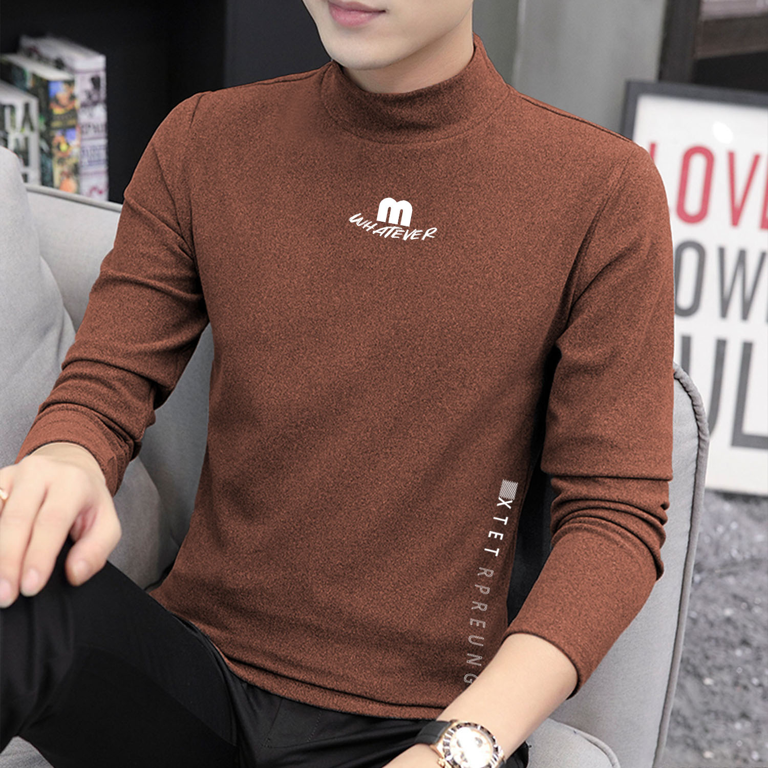 半高领德绒打底衫男女春秋冬内搭高级感可外穿宽松百搭长袖上衣