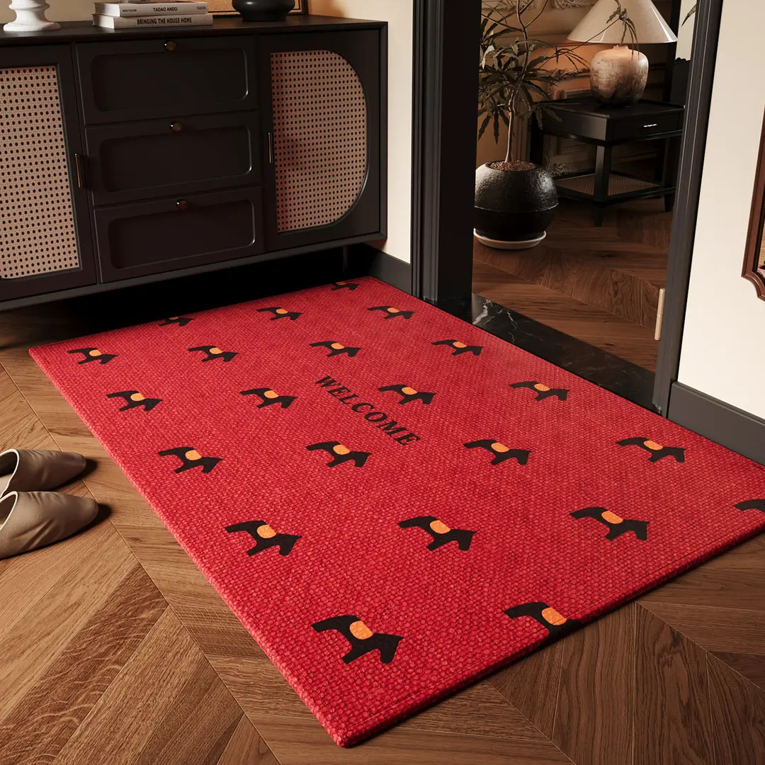 马年红色入户门地垫2025新款喜庆防滑除尘耐磨脚垫玄关大门口地毯