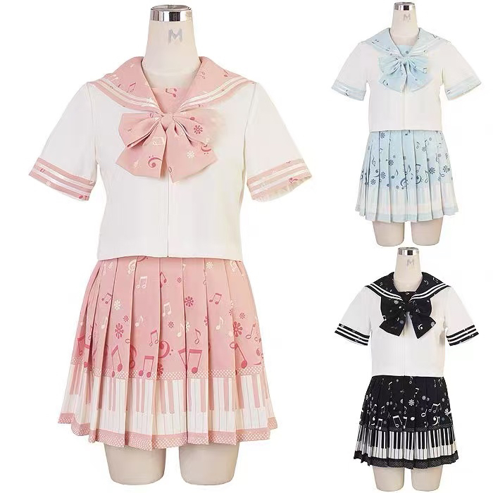 【当天发货】三色 Bodyline钢琴水手服 粉色/蓝色/绀色