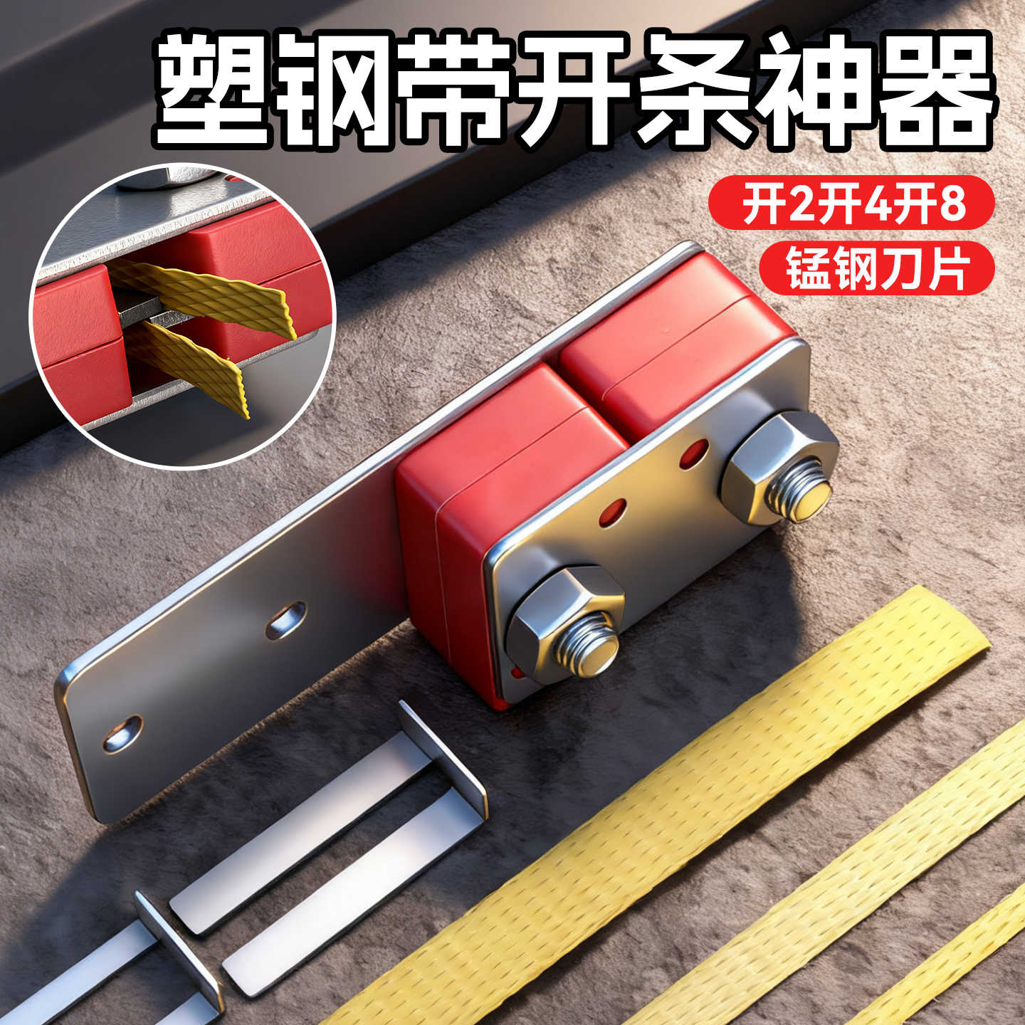塑钢带开条器1608专用开条工具神器开二开四开八手工编织分条器机
