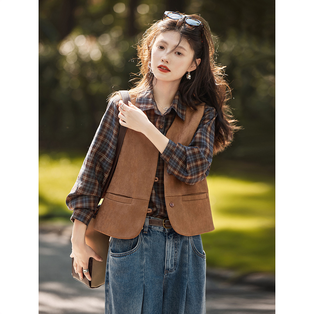 轻奢复古时尚无袖马甲女春秋季新款显瘦衬衫气质叠穿衬衣休闲马夹