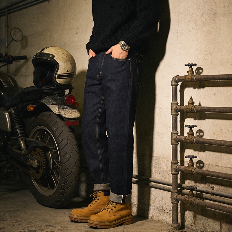 新款丹宁美式秋冬休闲显瘦宽松直筒牛仔裤直筒裤男裤裤子裤男款