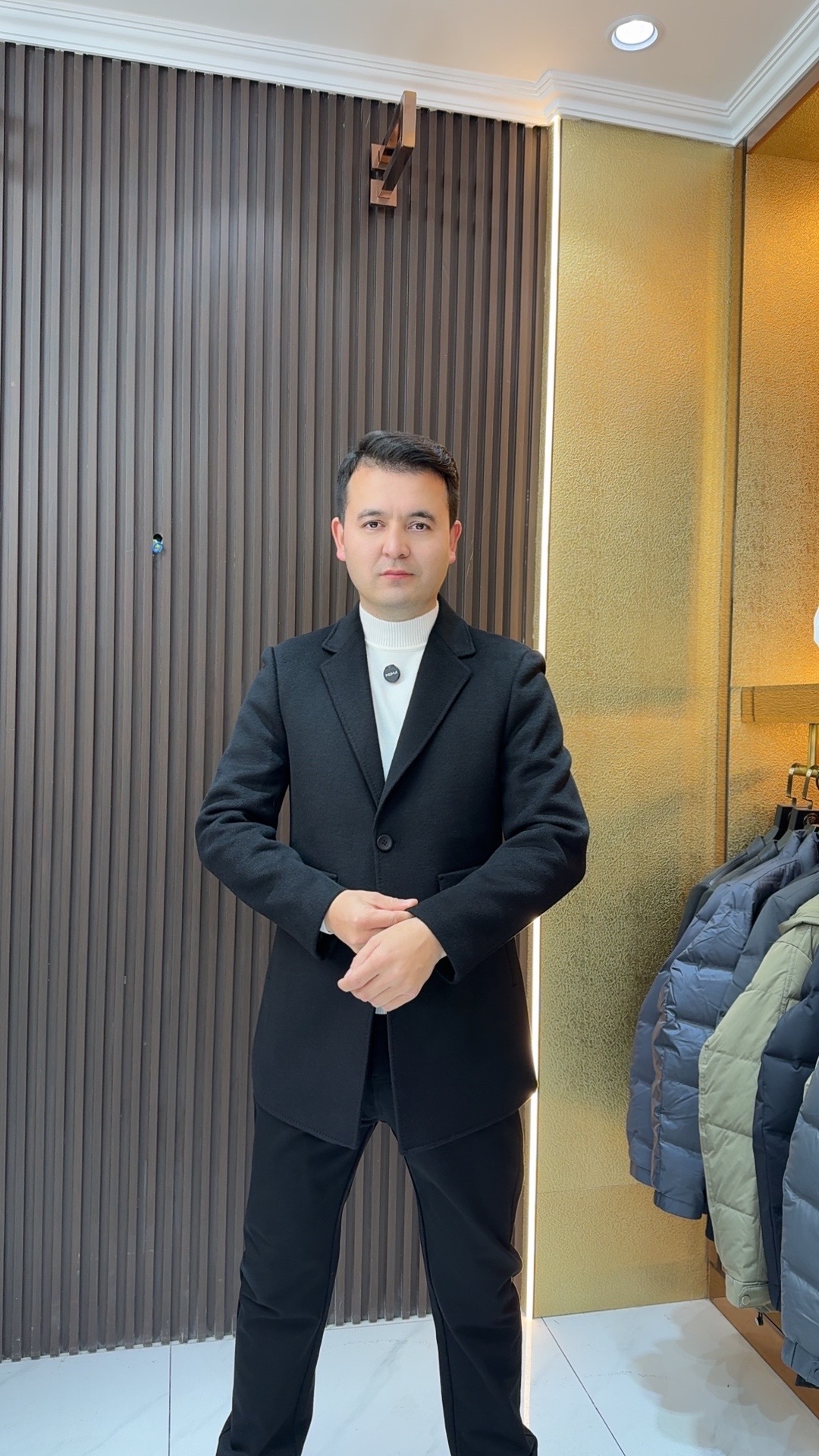 YM799外套男士休闲毛呢商务呢大衣男装时尚