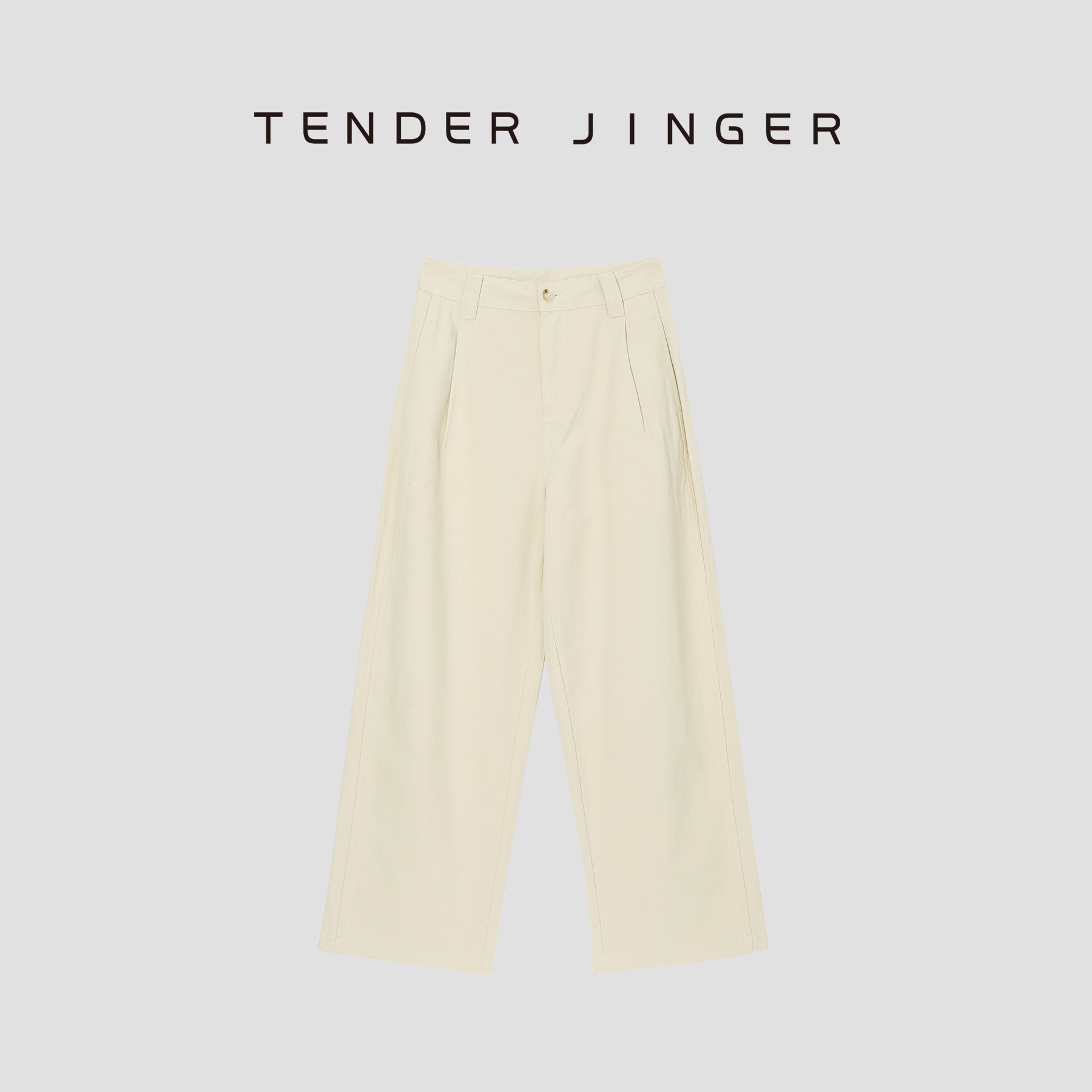 Tender Jinger【专柜】2024夏时尚百搭中高腰休闲阔腿裤T42RM984R