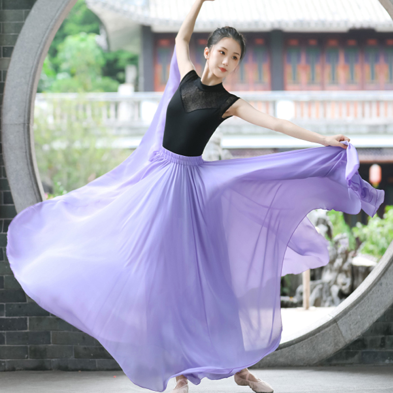 720度成人艺考舞蹈大摆裙女显瘦飘逸古典舞演出服新疆舞半身长裙