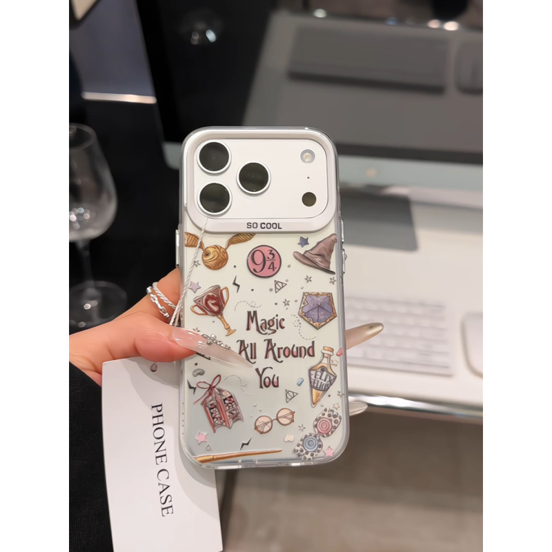 魔法适用苹果17pro手机壳16pm彩银华为p80荣耀oppo小众小米17防摔