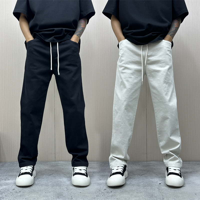 昊Studio秋季男士百搭男休闲直筒百搭高街男式潮流长裤纯色休闲裤