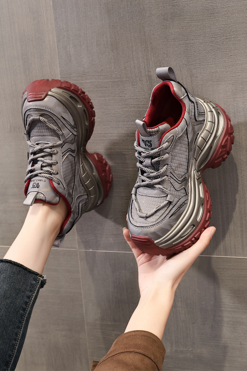 7917-11大码厚底平增高真皮40.41.42.43百搭老爹鞋