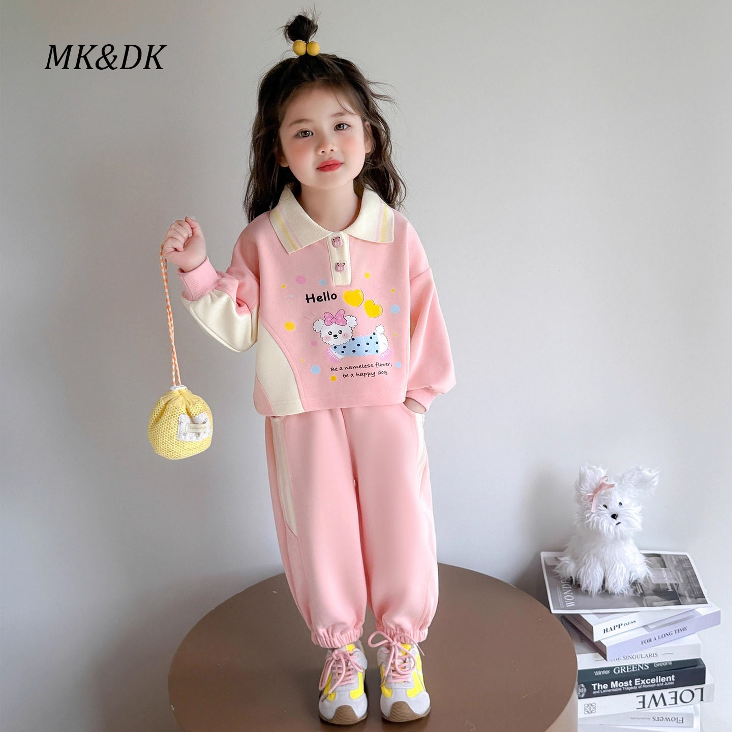 MK&DK女童套装秋季2025新款洋气潮酷童装3岁女宝宝秋装卫衣两件套