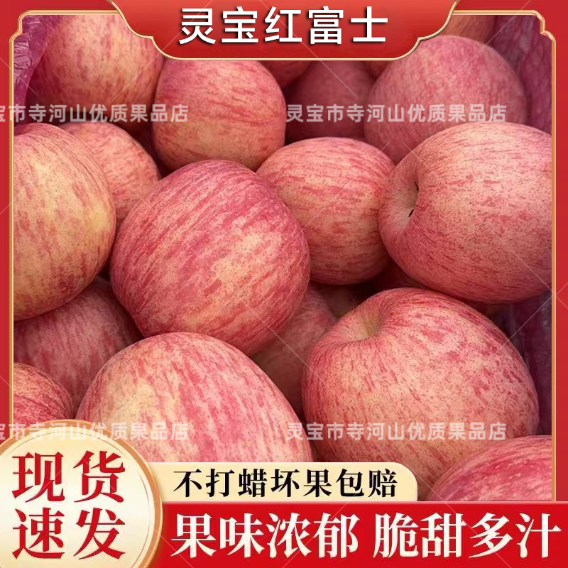 河南灵宝寺河山红富士冰糖心家庭实惠装红苹果脆甜霜降后采摘发货