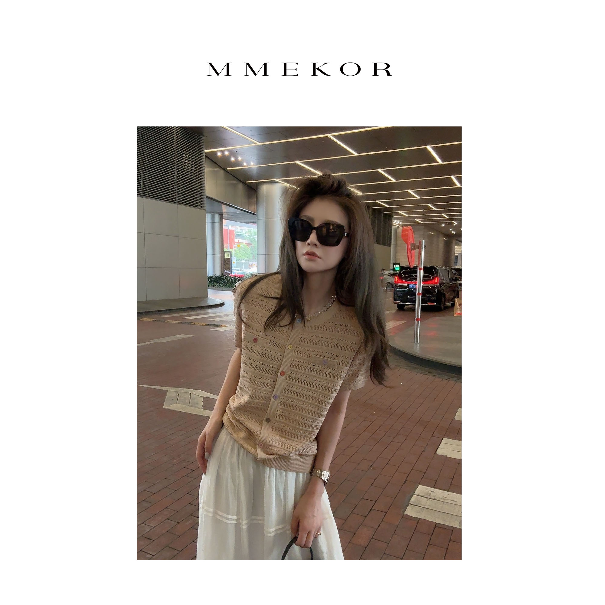 MMEKOR“扣人心弦” 针织衫 2025新款活力常青藤休闲上衣 89911