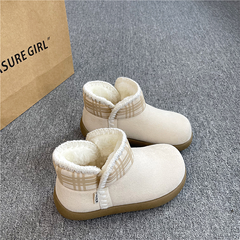 安踏联名UOSU厚底增高加绒加厚雪地靴女2025冬季新款百搭棉鞋女保