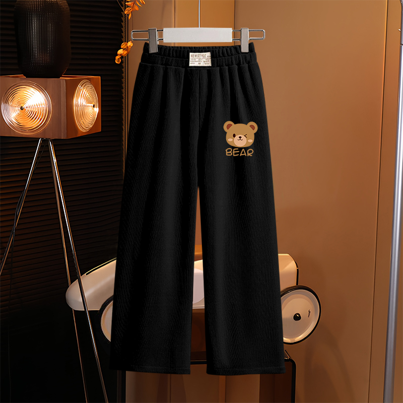 儿童春秋灯芯绒裤子洋气休闲直筒阔腿裤女童秋装女孩秋季百搭长裤