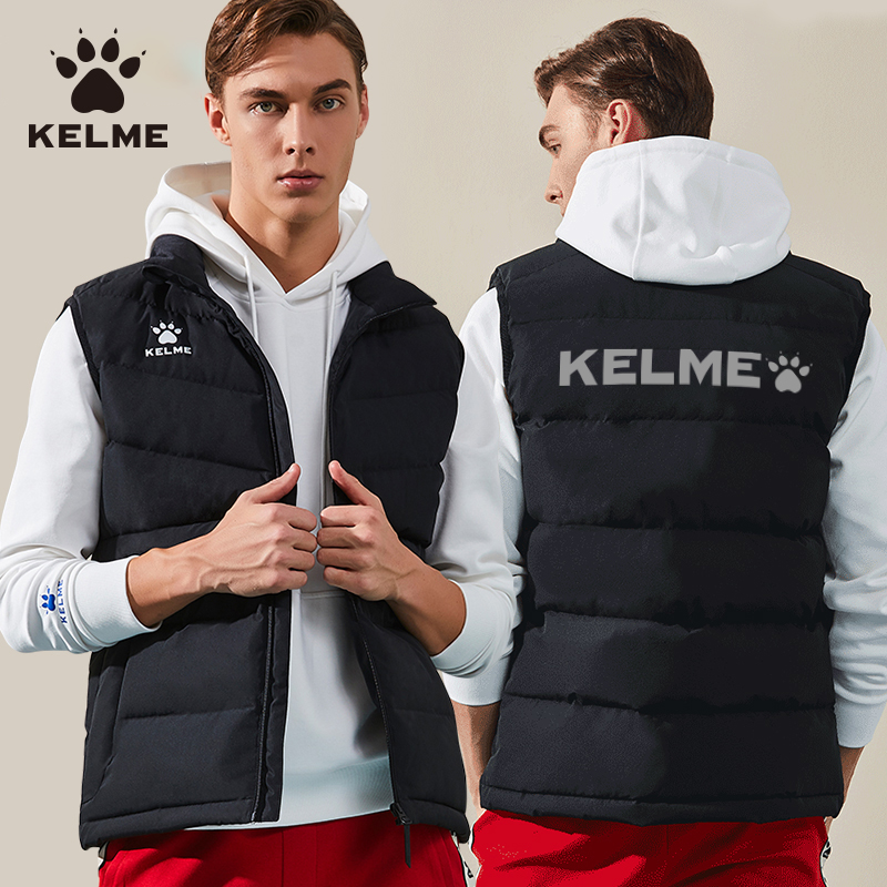 卡尔美马甲男款秋冬款2025新款外穿洋气女跑步训练运动马夹棉坎肩