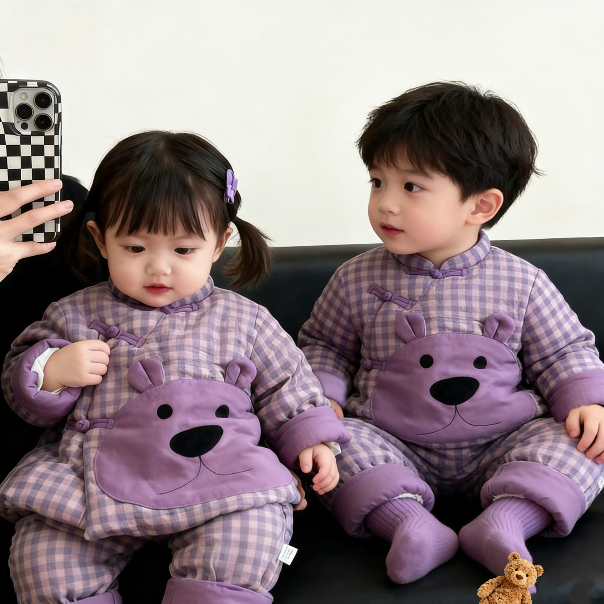 女童棉服套装冬季2026新款婴幼儿冬天加厚棉衣加绒保暖裤子两件套