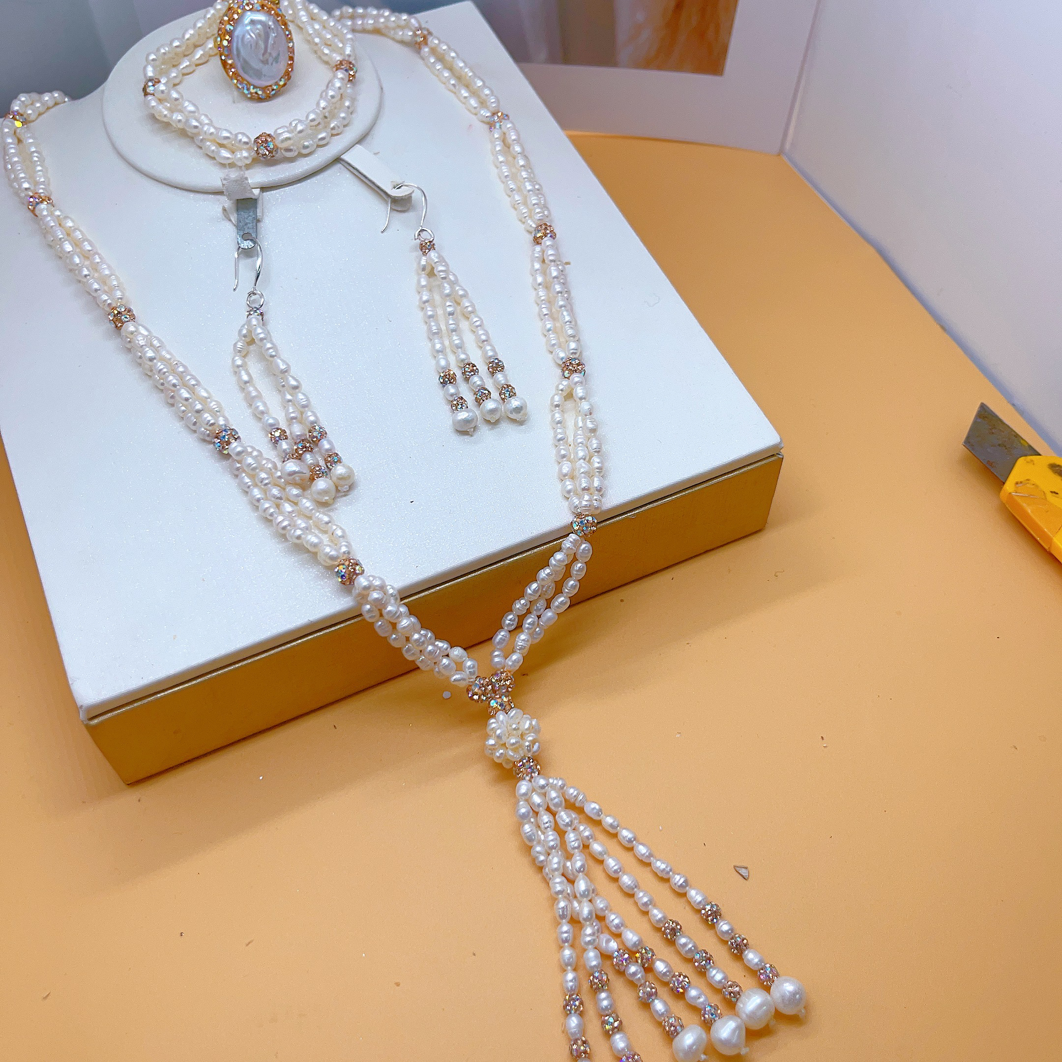 铜合金婚庆饰品 jing marwayit复古珠宝小香风轻奢套装